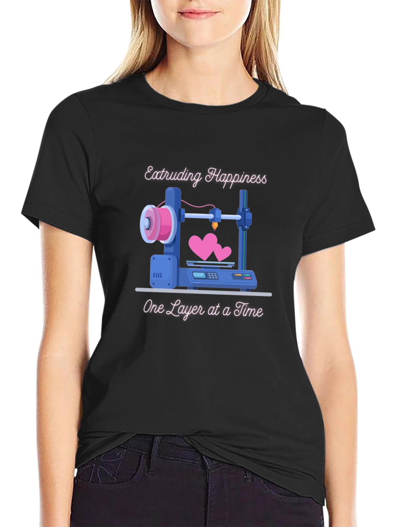 Extruding Happiness T-Shirt - 3D Printing Love