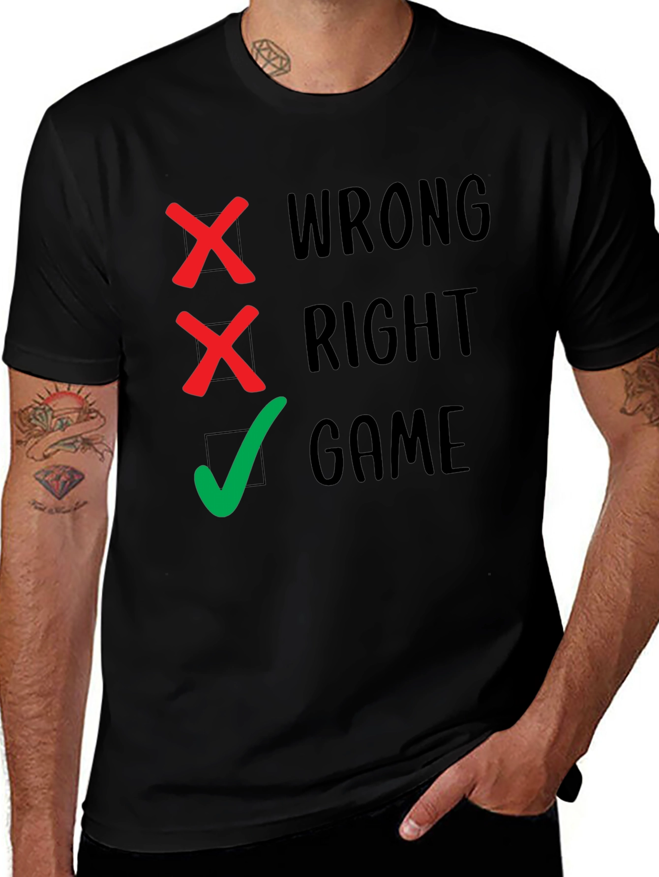 Wrong Right Game Mens Graphic Tee