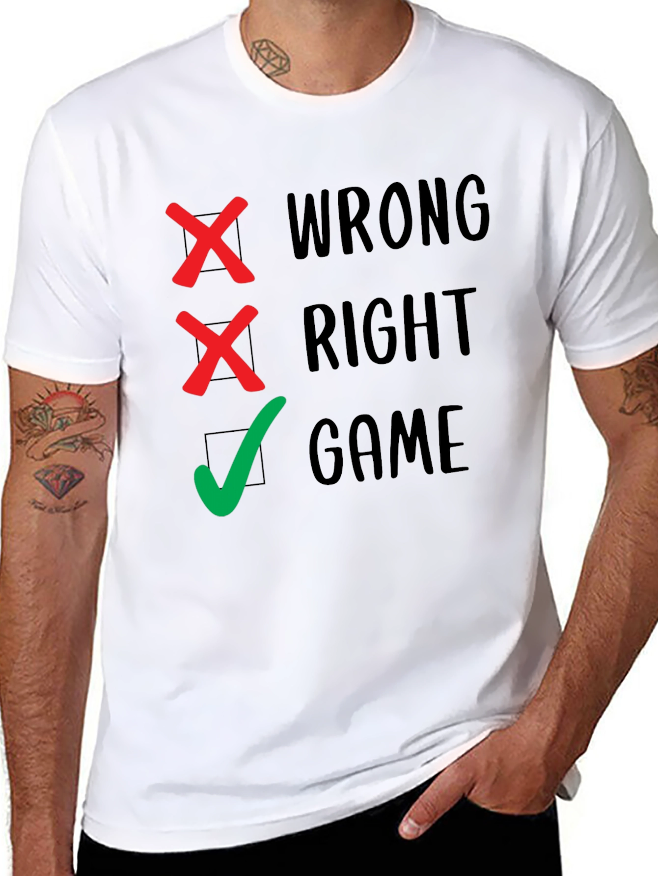 Wrong Right Game Mens Graphic Tee