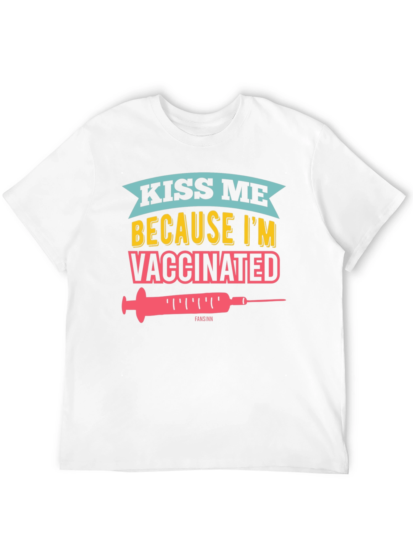 Kiss Me Im Vaccinated Black Graphic Tee