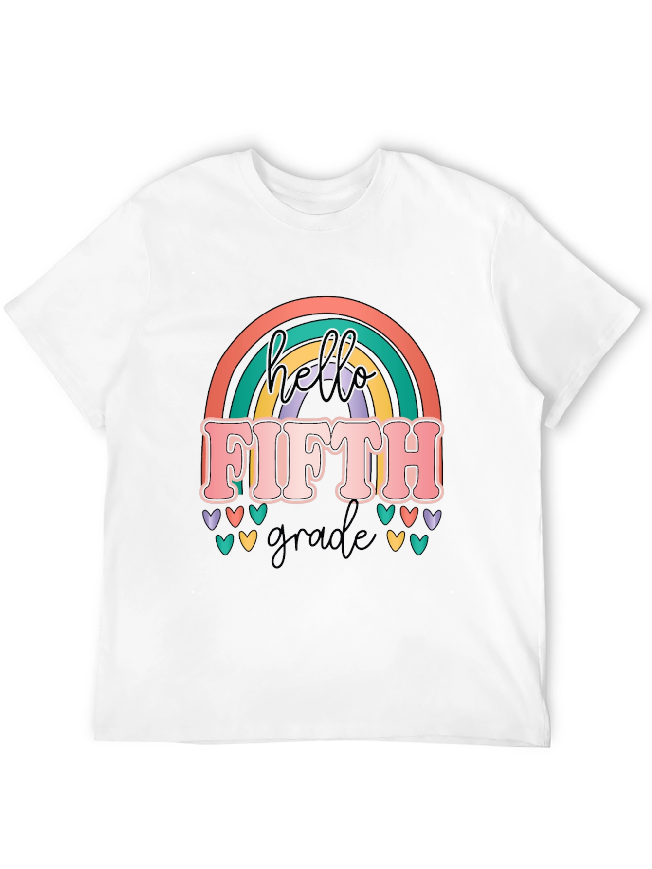 Hello Fifth Grade Rainbow T-Shirt