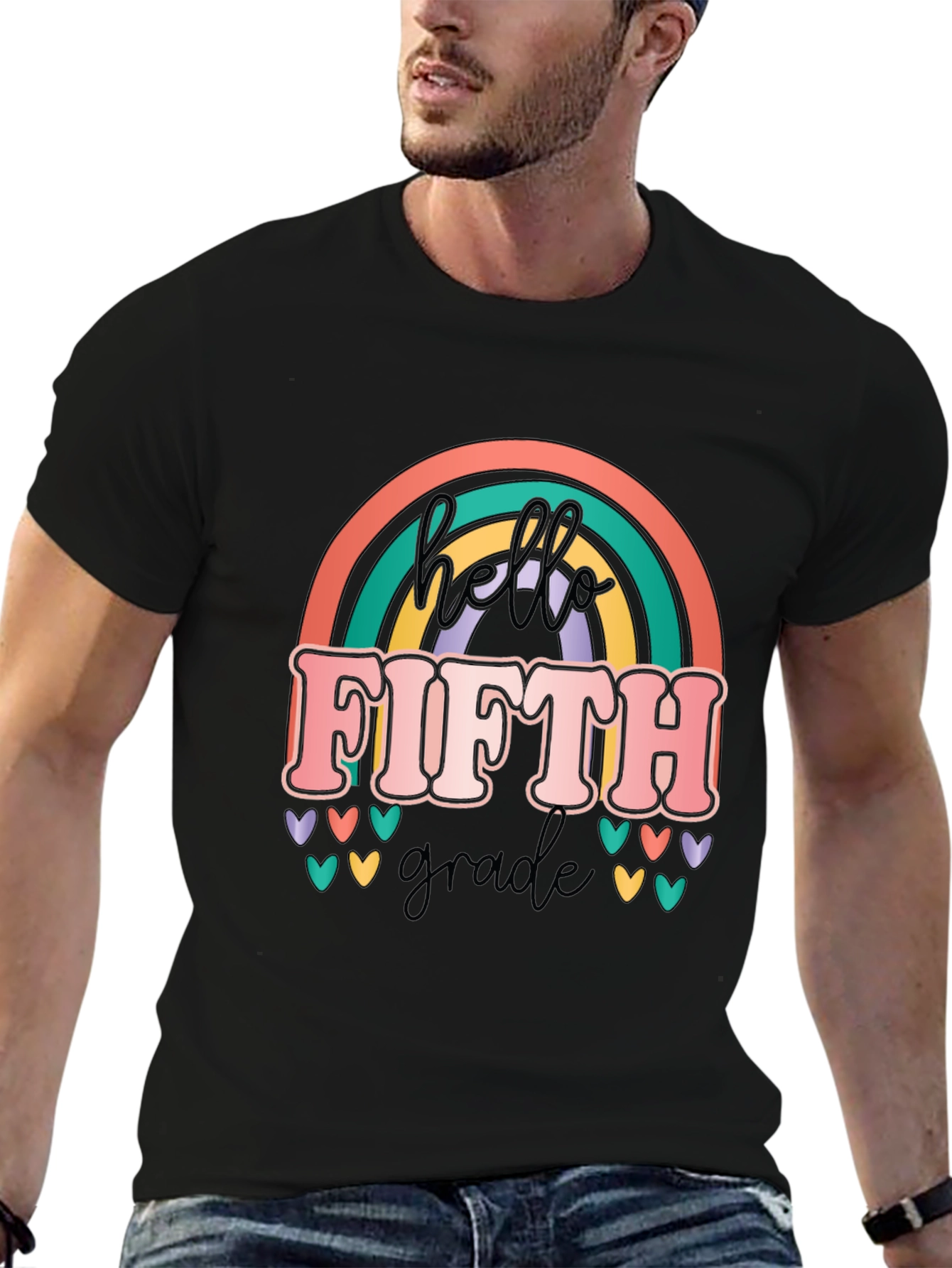 Hello Fifth Grade Rainbow T-Shirt