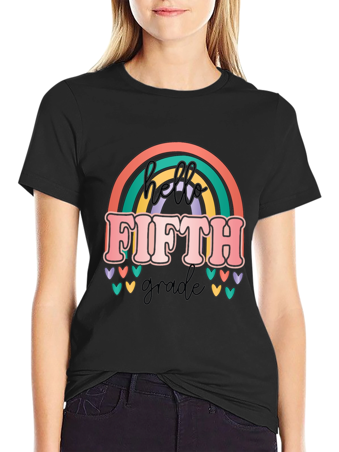 Hello Fifth Grade Rainbow T-Shirt