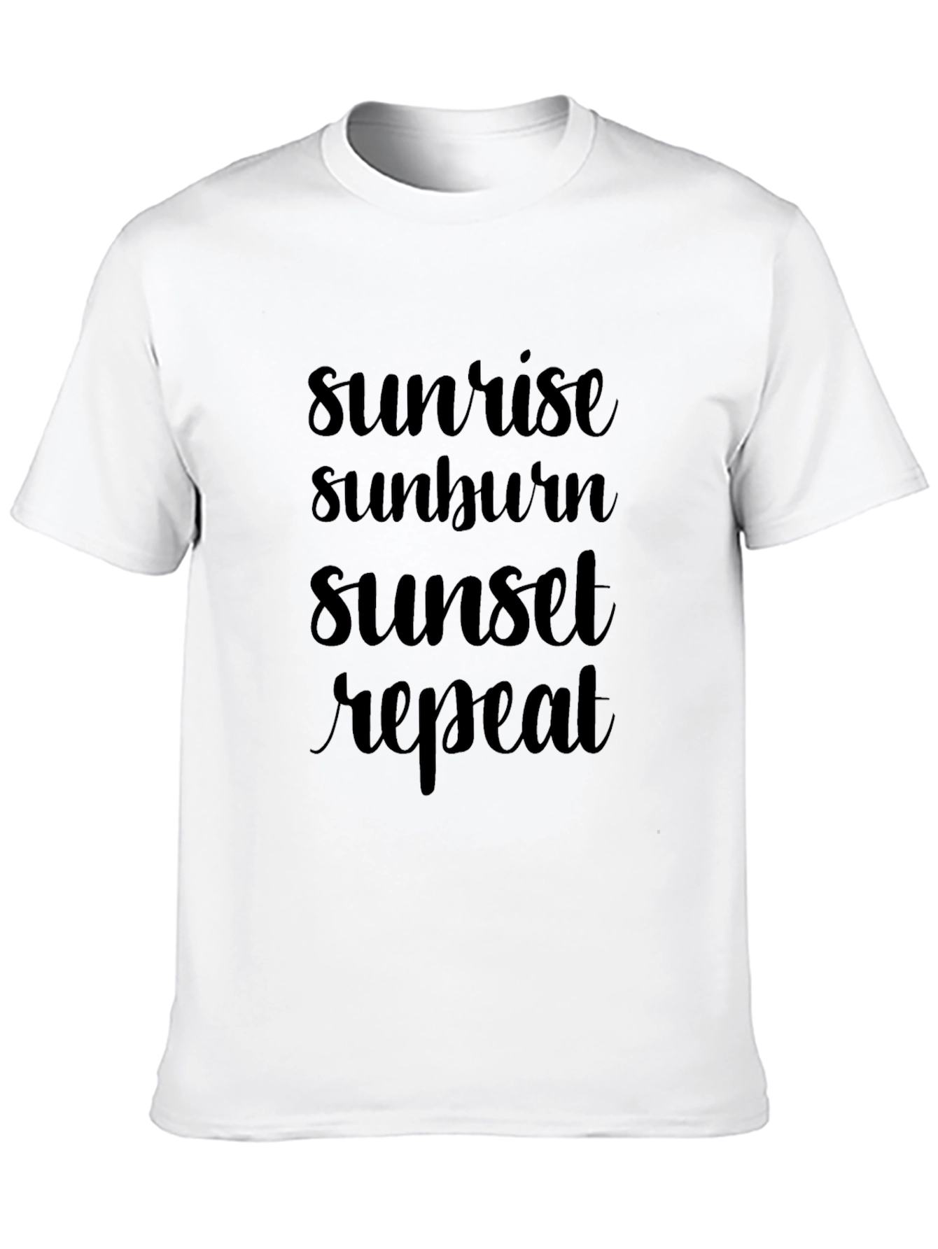 Sunrise Sunburn Sunset Repeat Black T-Shirt
