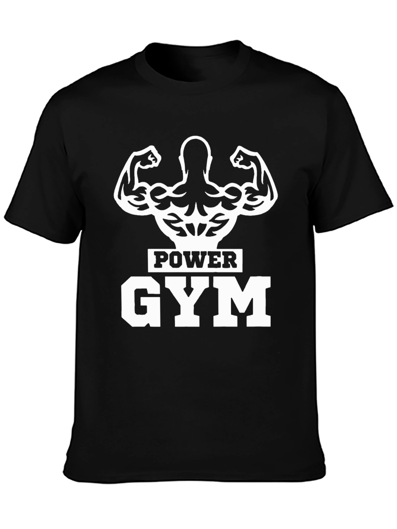 Power Gym Black T-Shirt Muscle Design