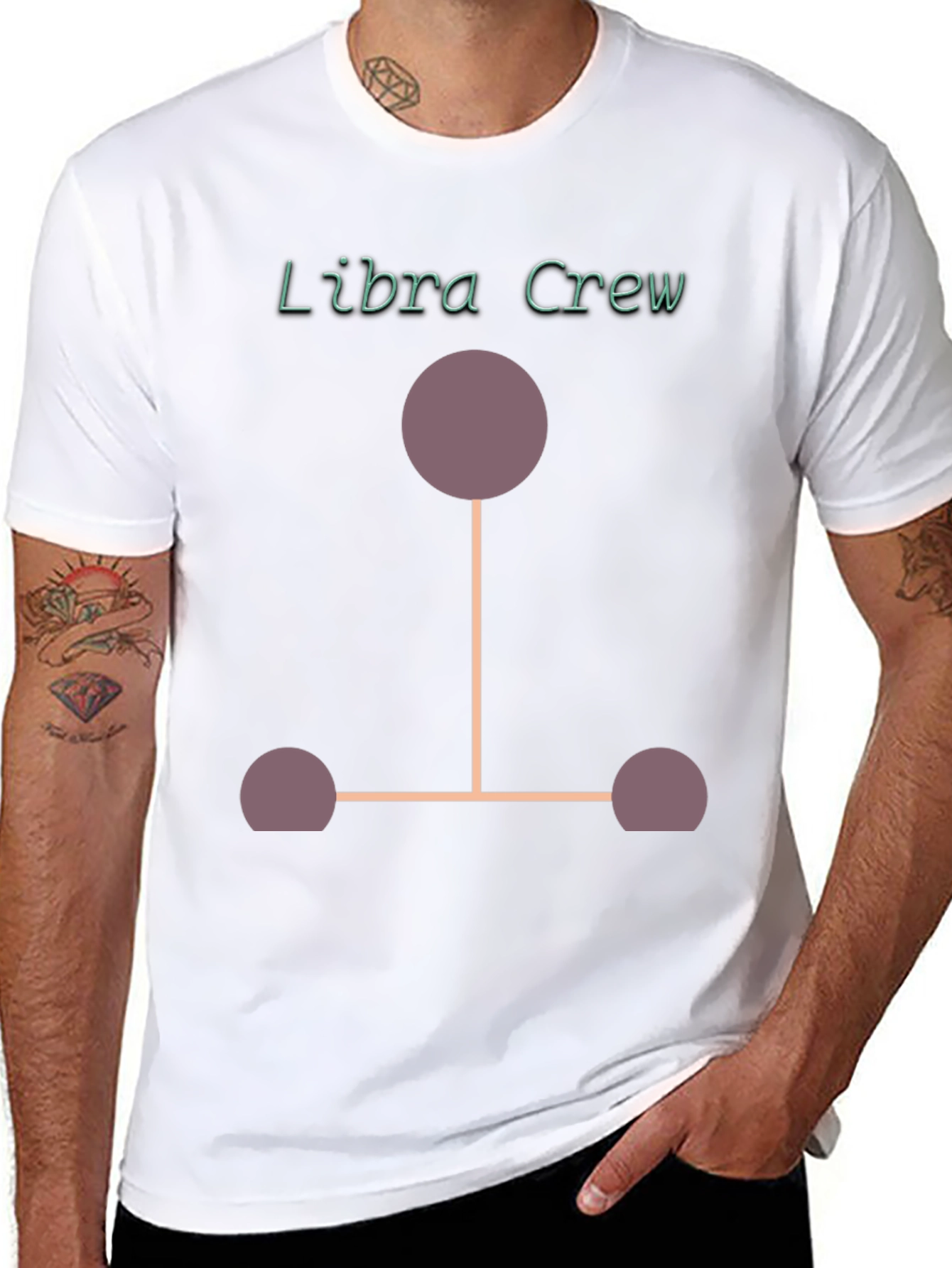 Libra Crew Graphic T-Shirt - Black Cotton Blend