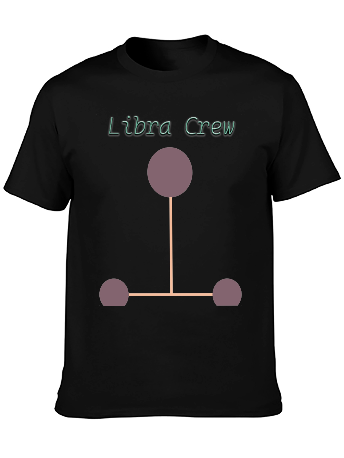 Libra Crew Graphic T-Shirt - Black Cotton Blend