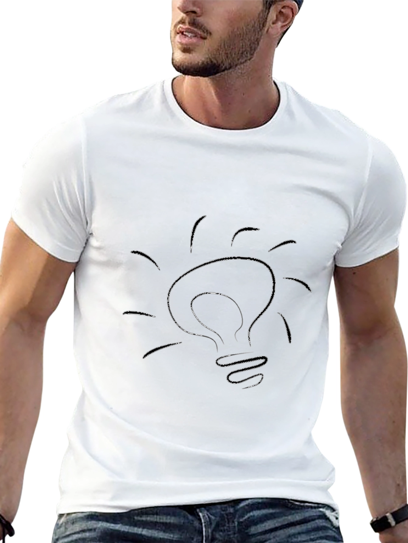 Idea Light Bulb Graphic Black T-Shirt