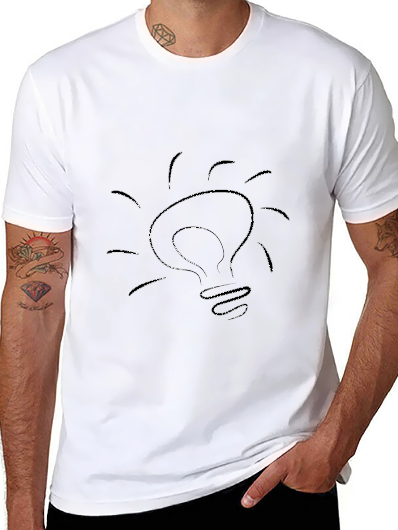 Idea Light Bulb Graphic Black T-Shirt
