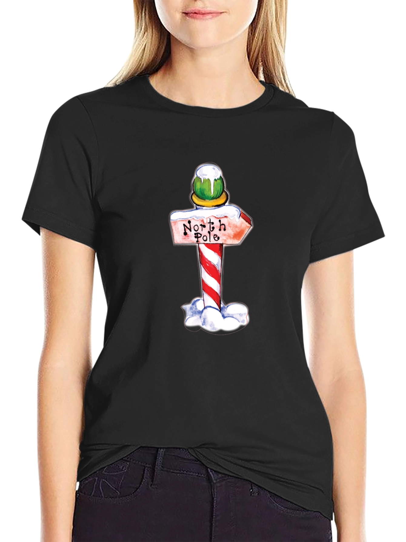North Pole Sign Graphic T-Shirt