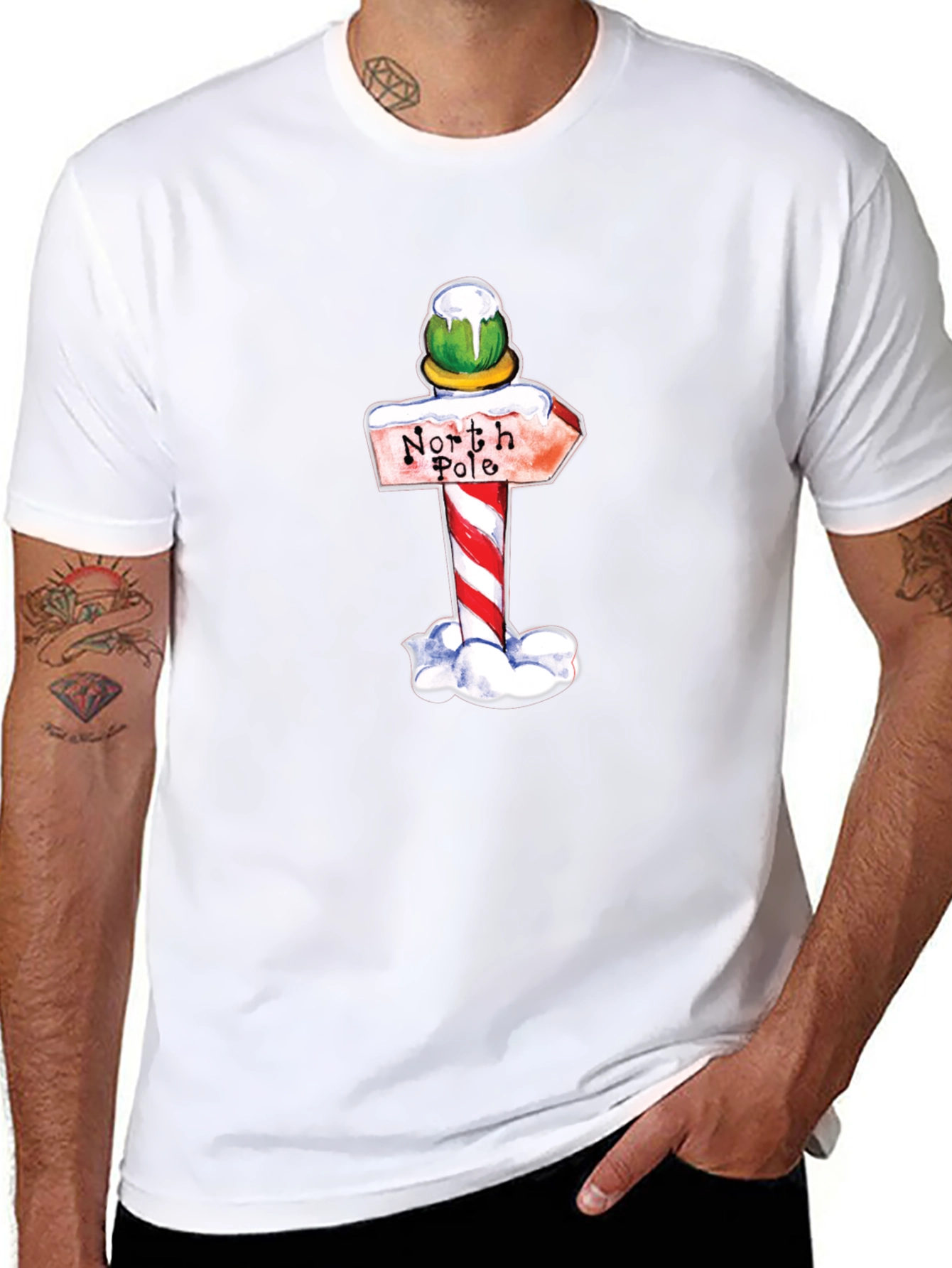 North Pole Sign Graphic T-Shirt