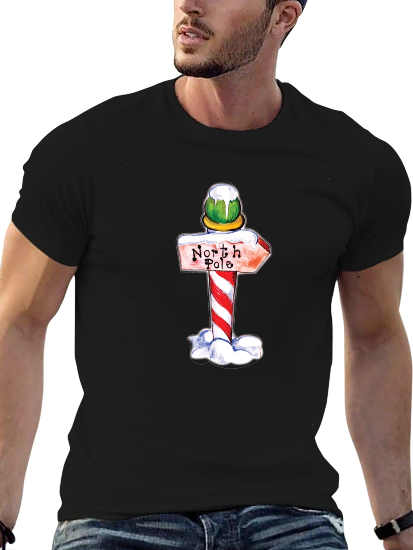 North Pole Sign Graphic T-Shirt