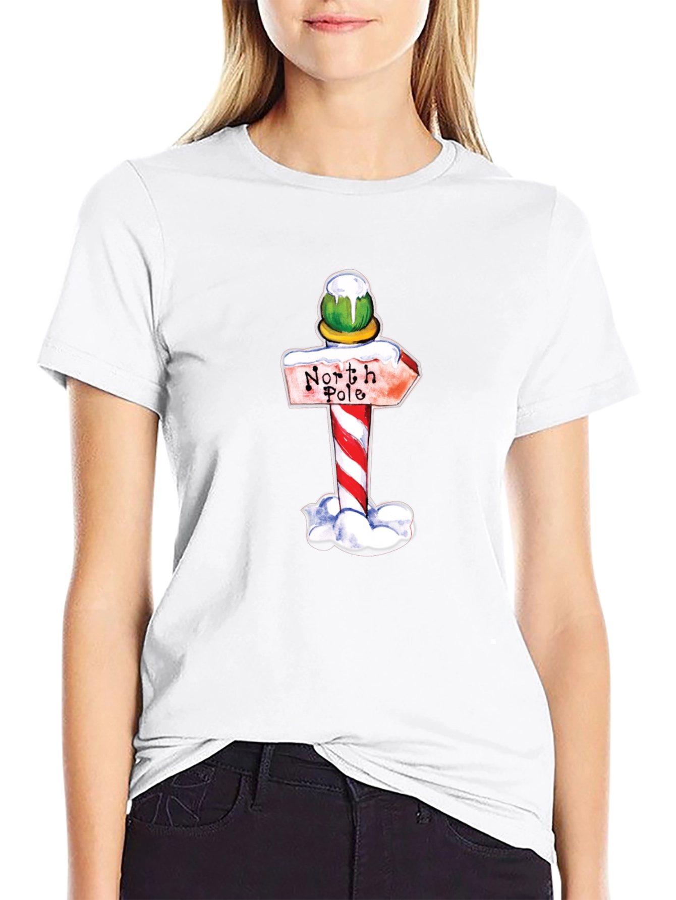 North Pole Sign Graphic T-Shirt