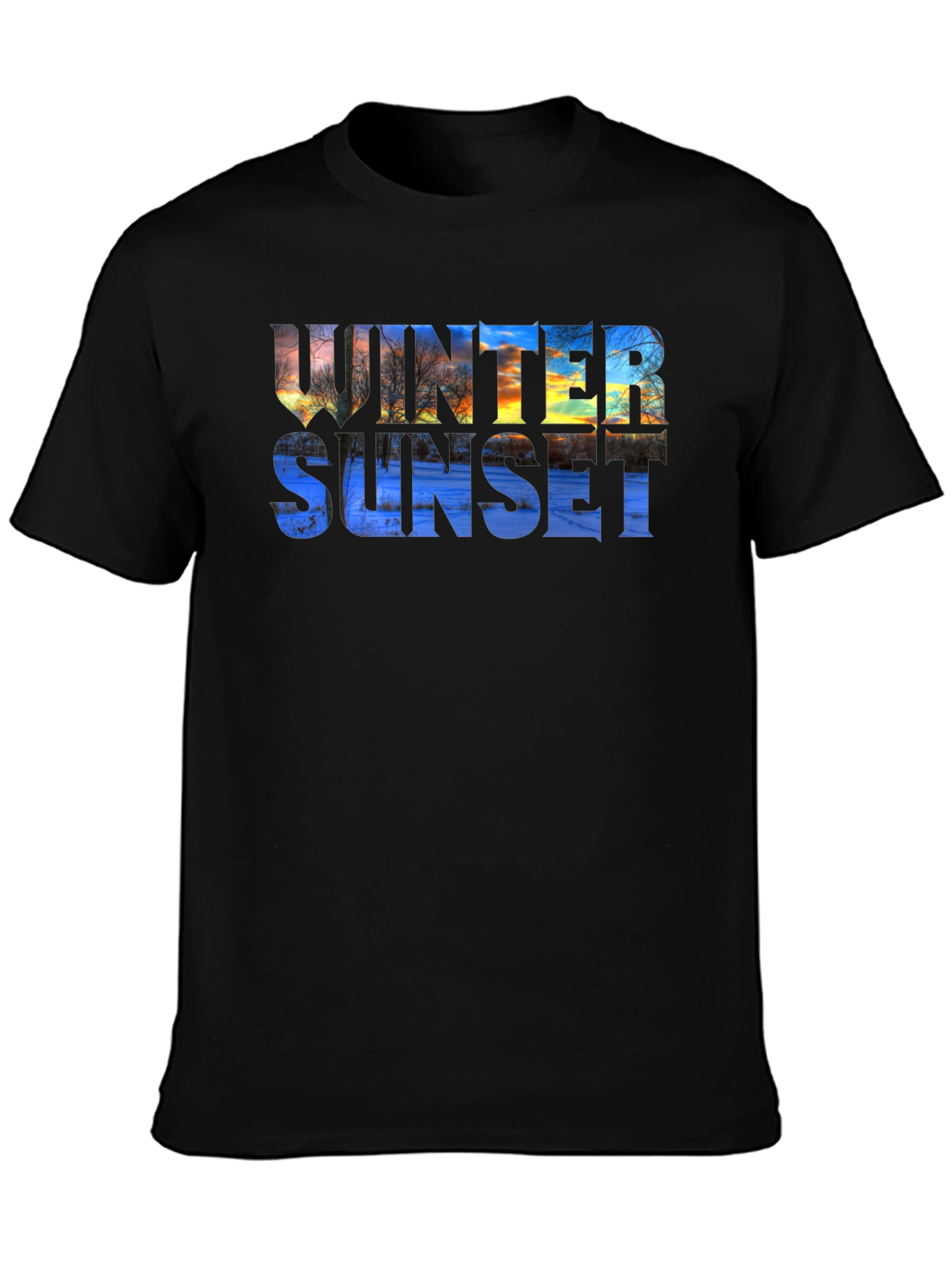 Winter Sunset Graphic T-Shirt - Stylish & Unique
