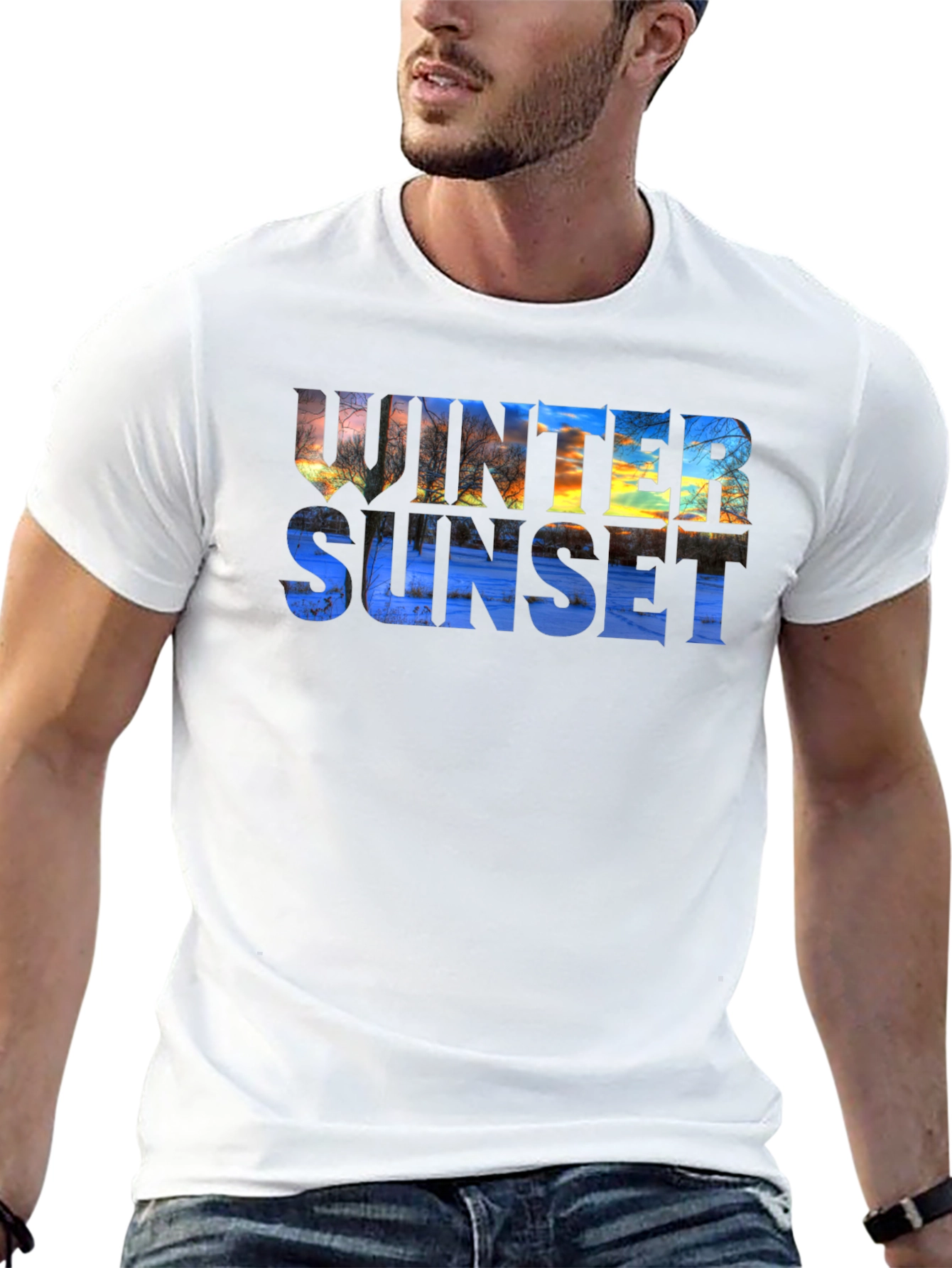 Winter Sunset Graphic T-Shirt - Stylish & Unique