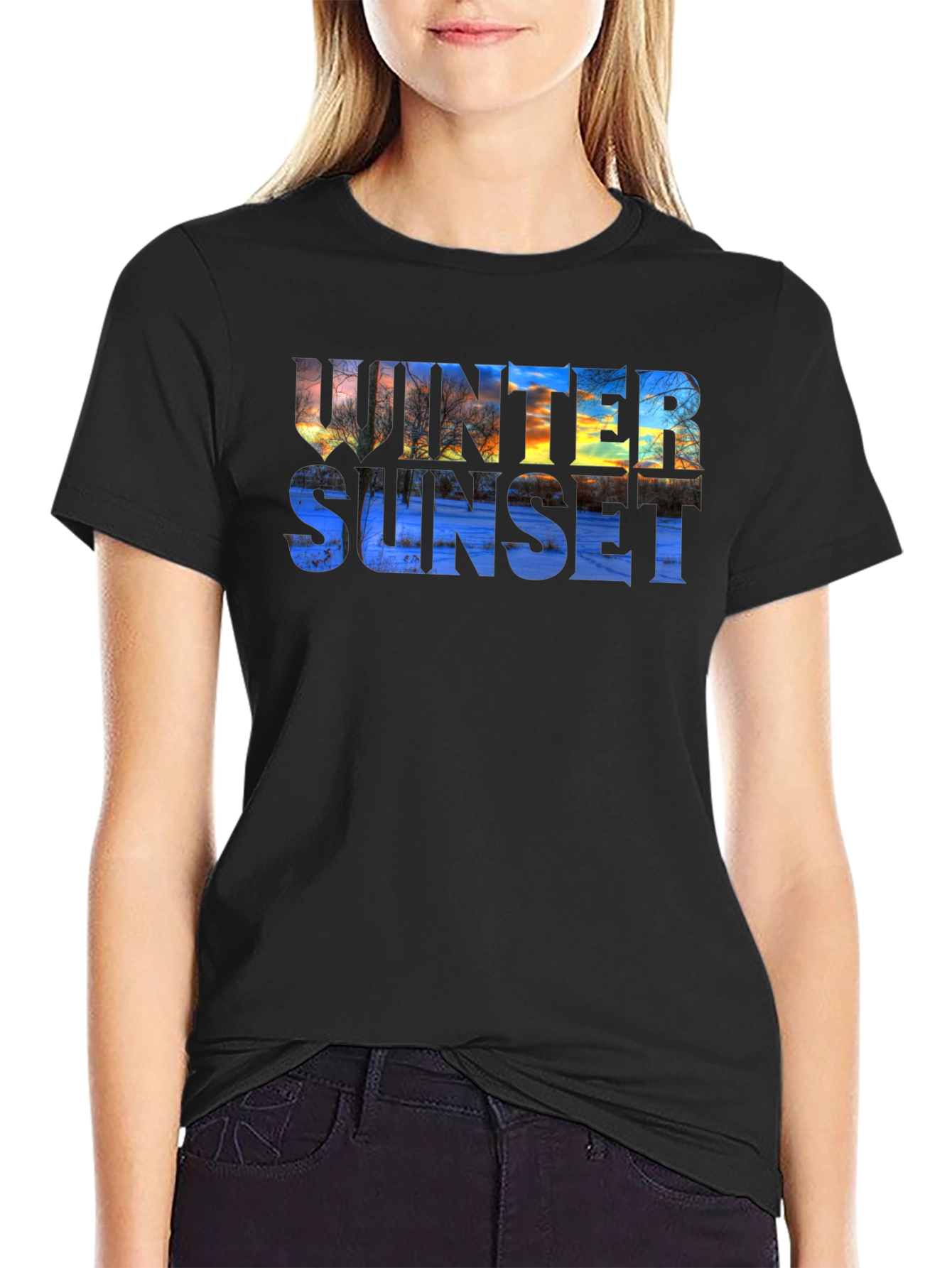 Winter Sunset Graphic T-Shirt - Stylish & Unique