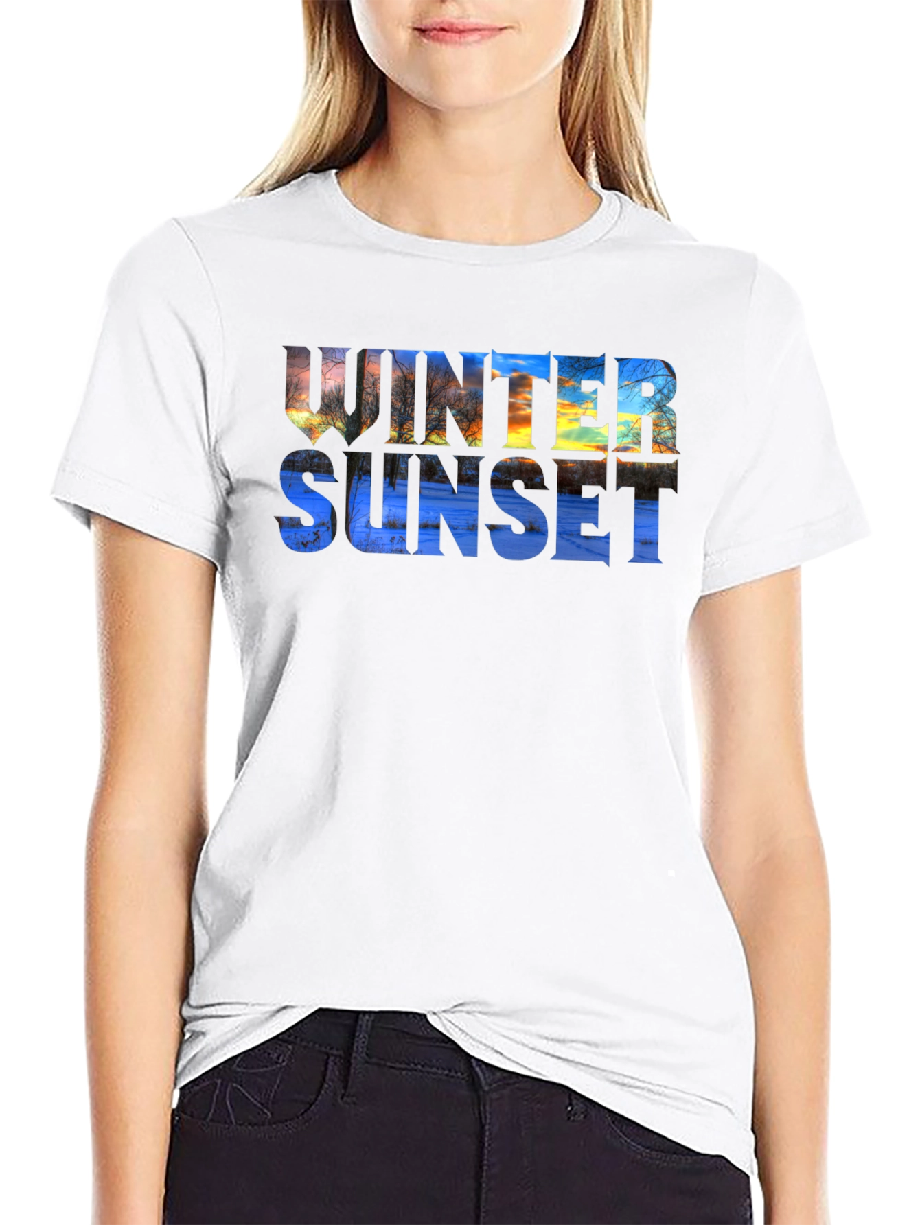 Winter Sunset Graphic T-Shirt - Stylish & Unique