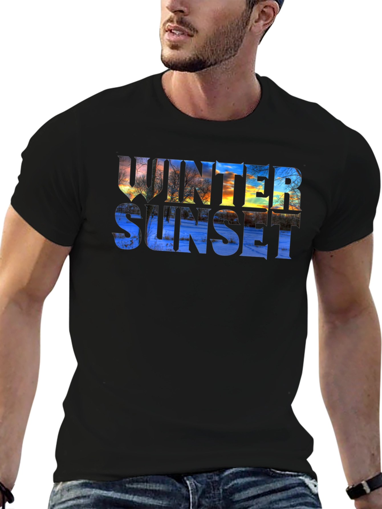 Winter Sunset Graphic T-Shirt - Stylish & Unique