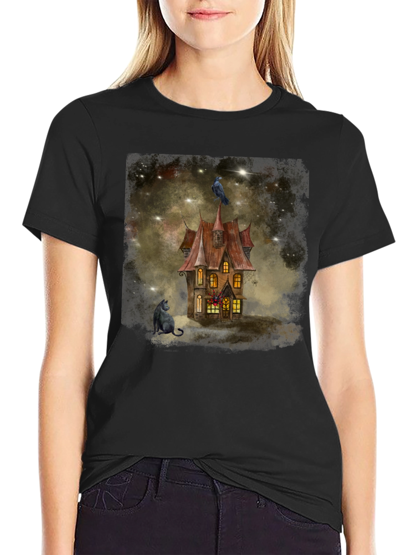 Spooky Raven House T-Shirt