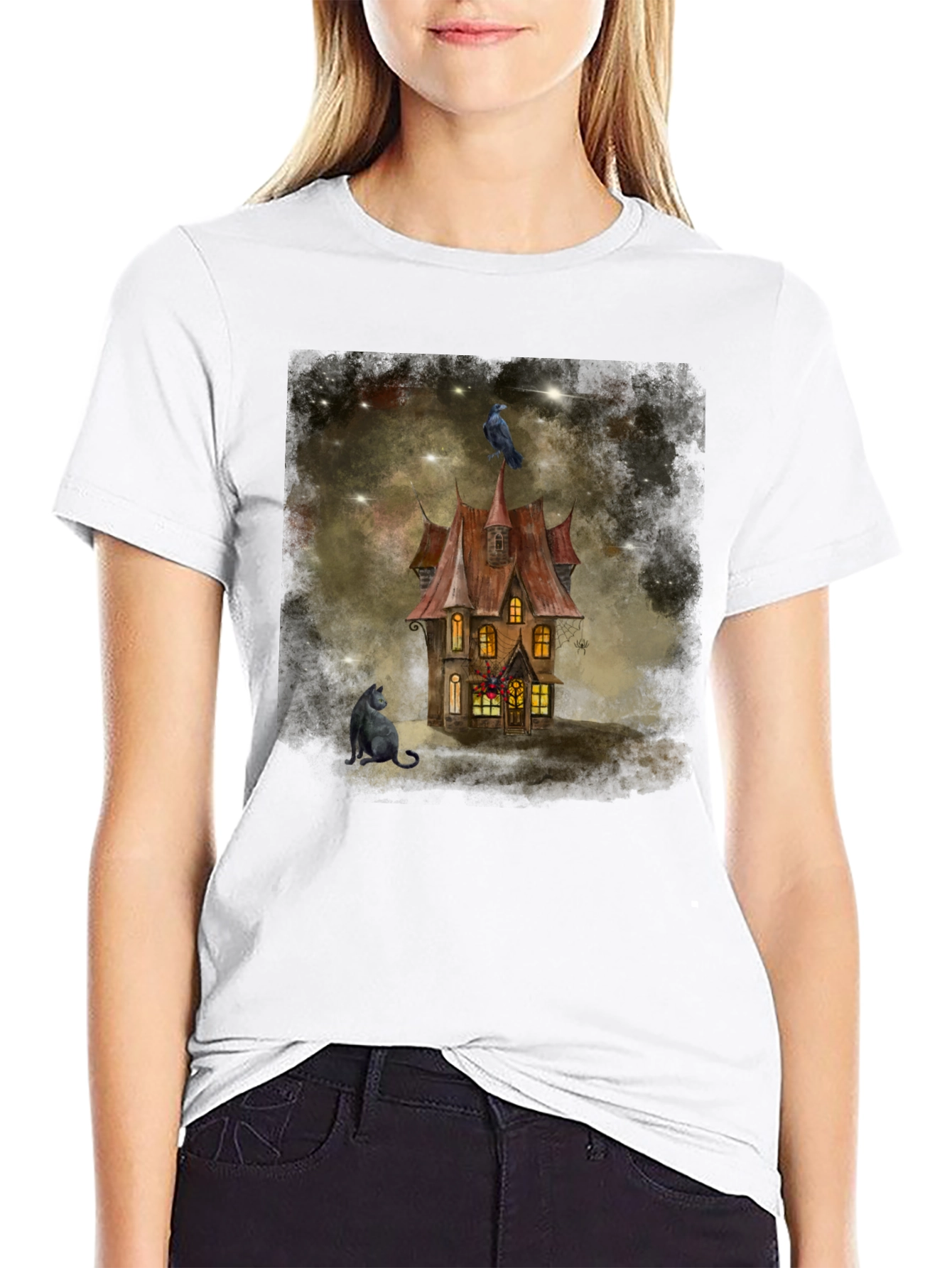 Spooky Raven House T-Shirt