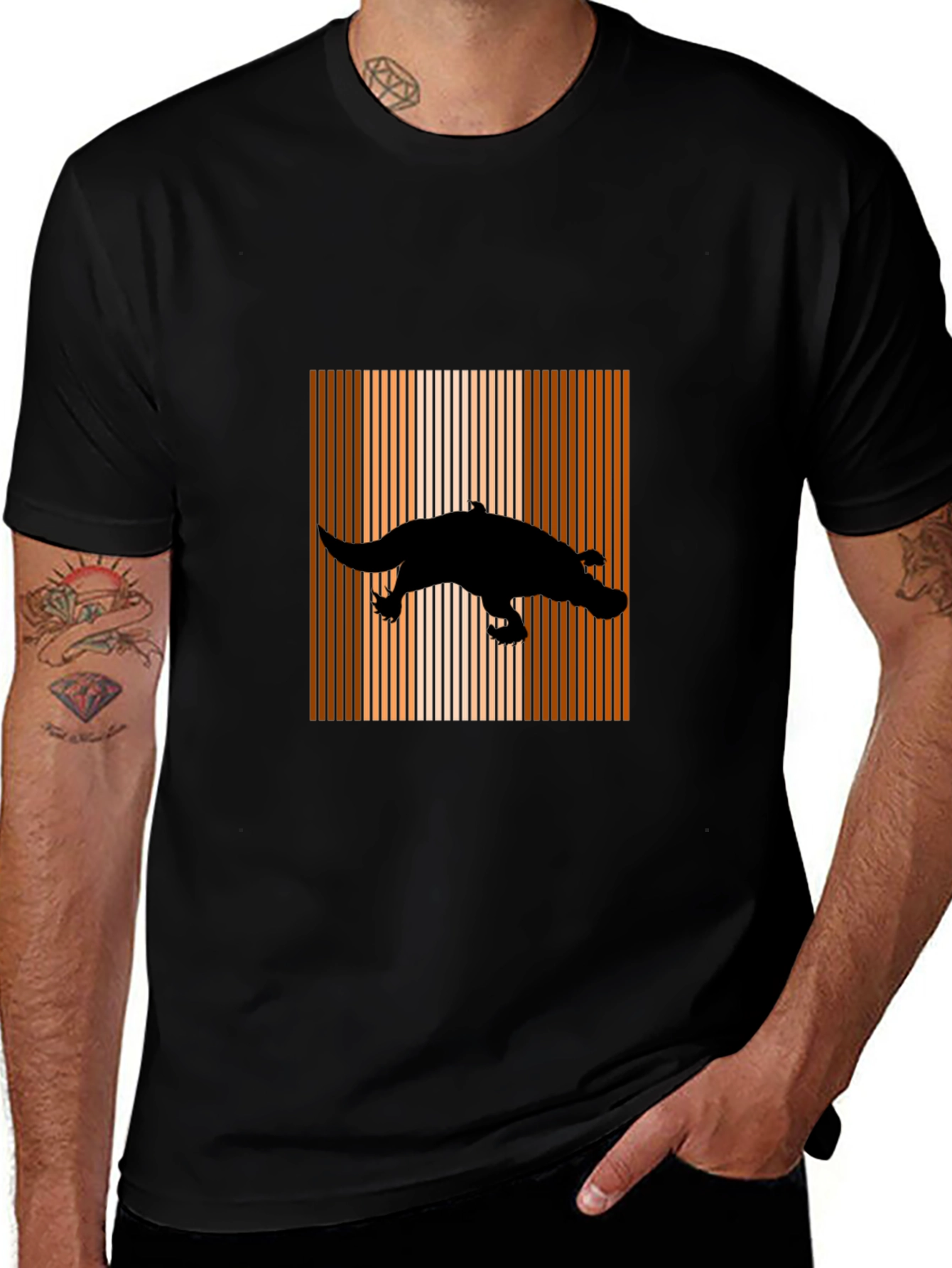 Retro Platypus Black T-Shirt