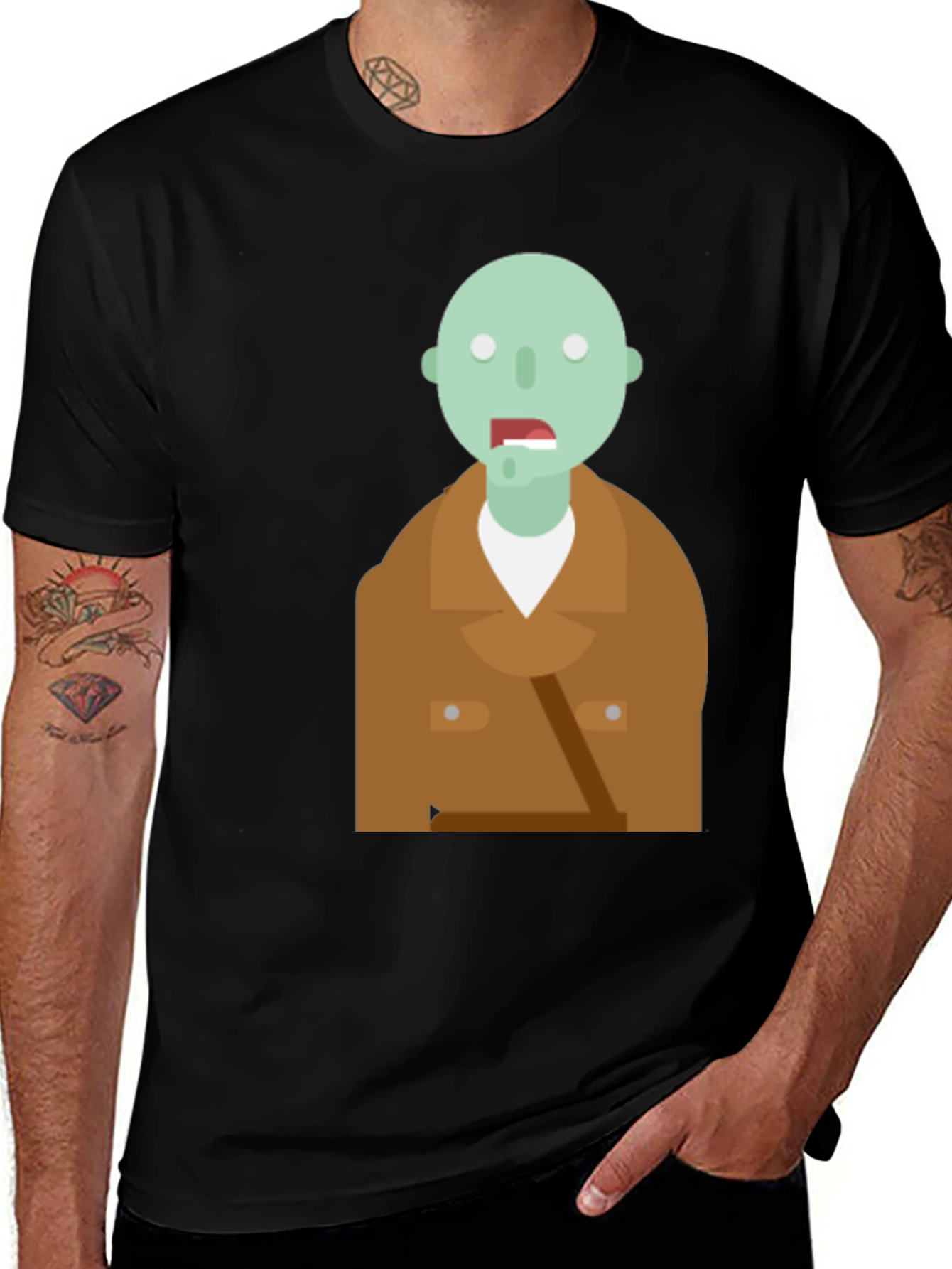 Zombie Graphic T-Shirt - Casual Mens Tee