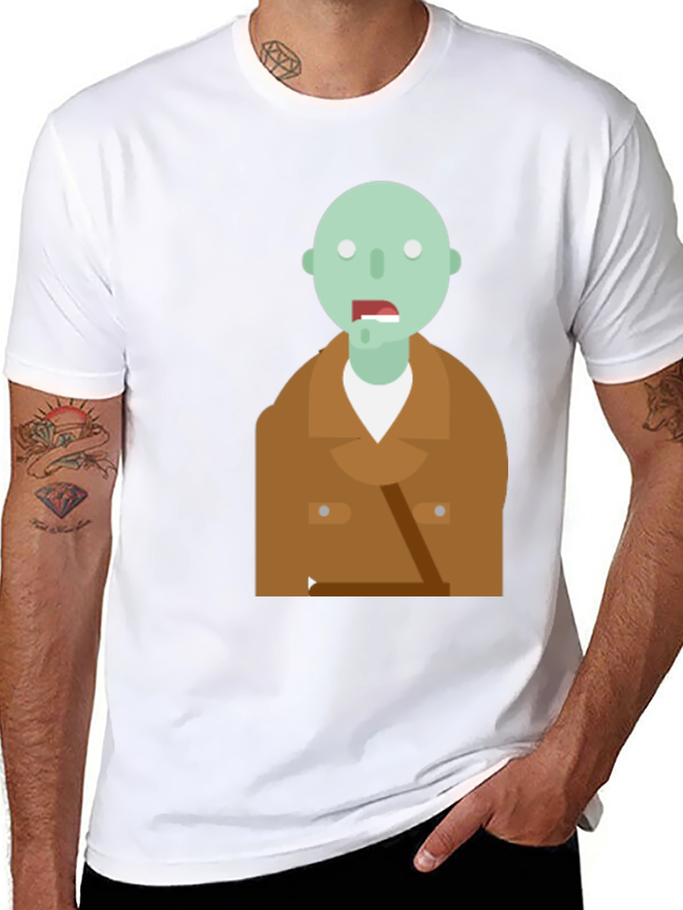 Zombie Graphic T-Shirt - Casual Mens Tee