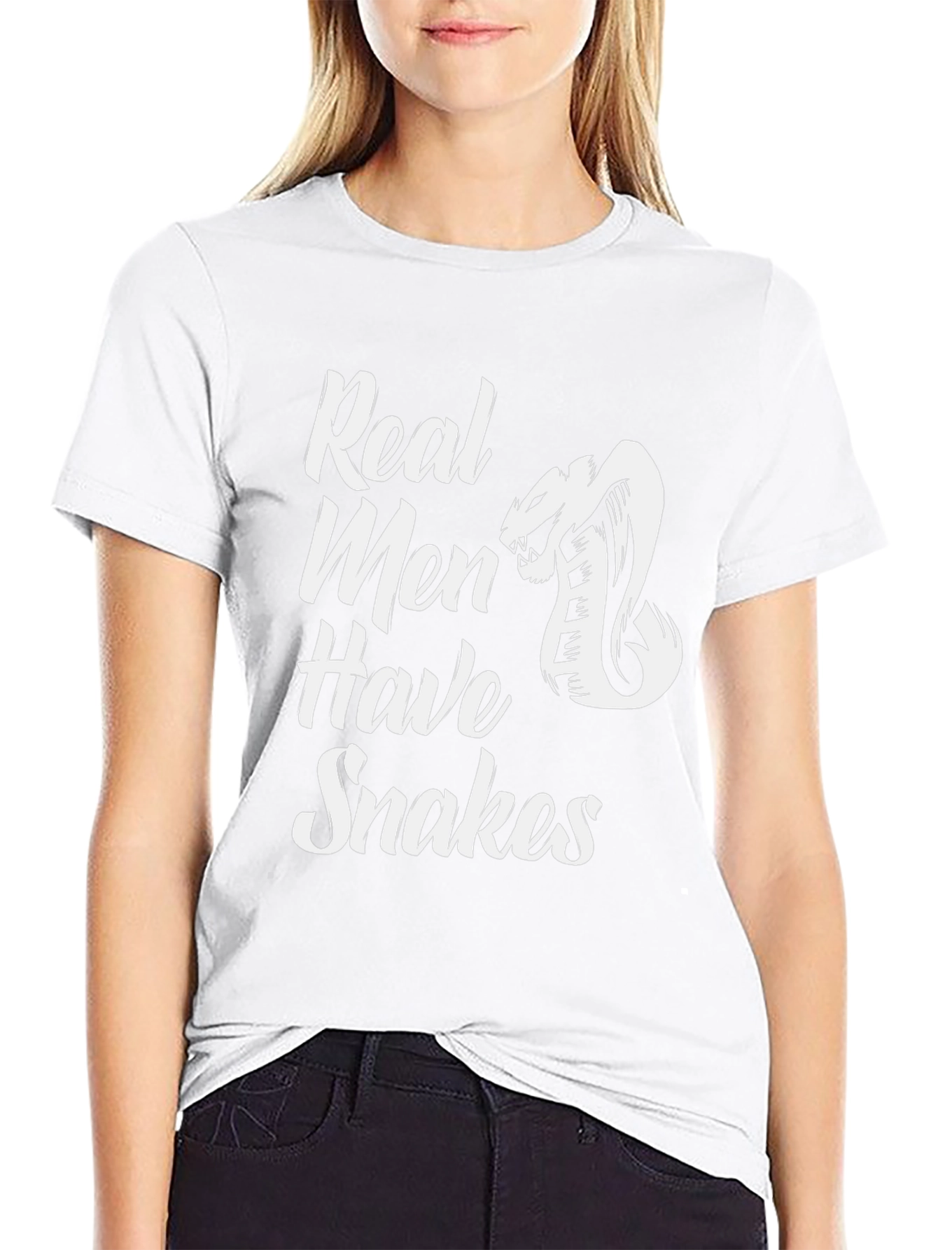 Real Men Have Snakes Graphic Tee - Black
