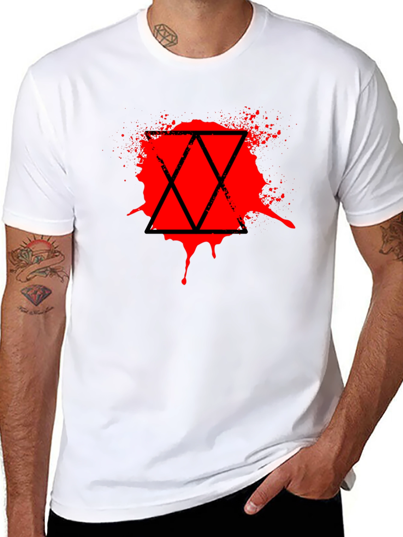 Geometric Splatter Tee - Black Graphic Print Shirt
