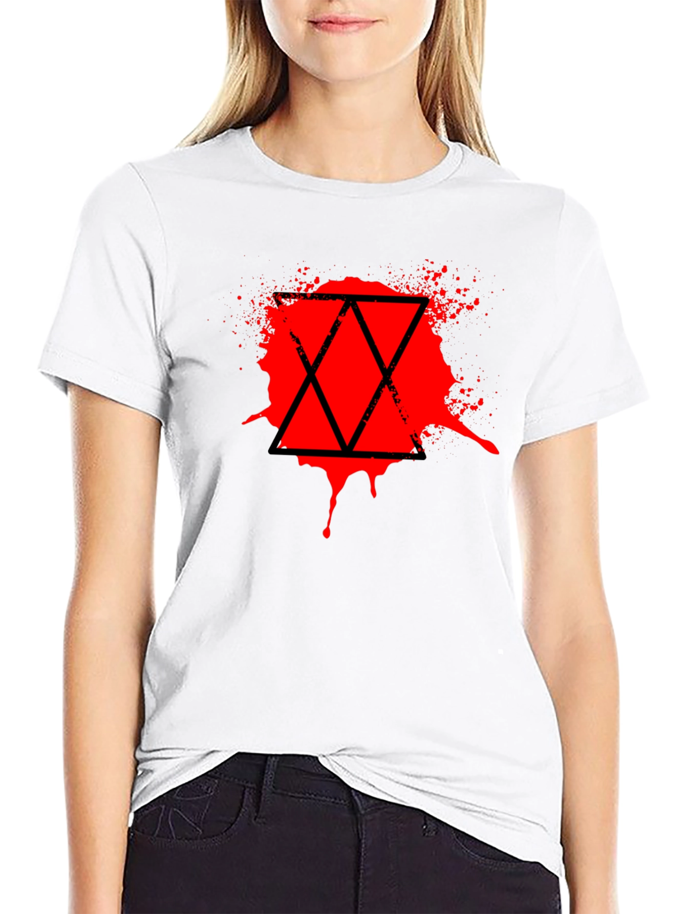 Geometric Splatter Tee - Black Graphic Print Shirt