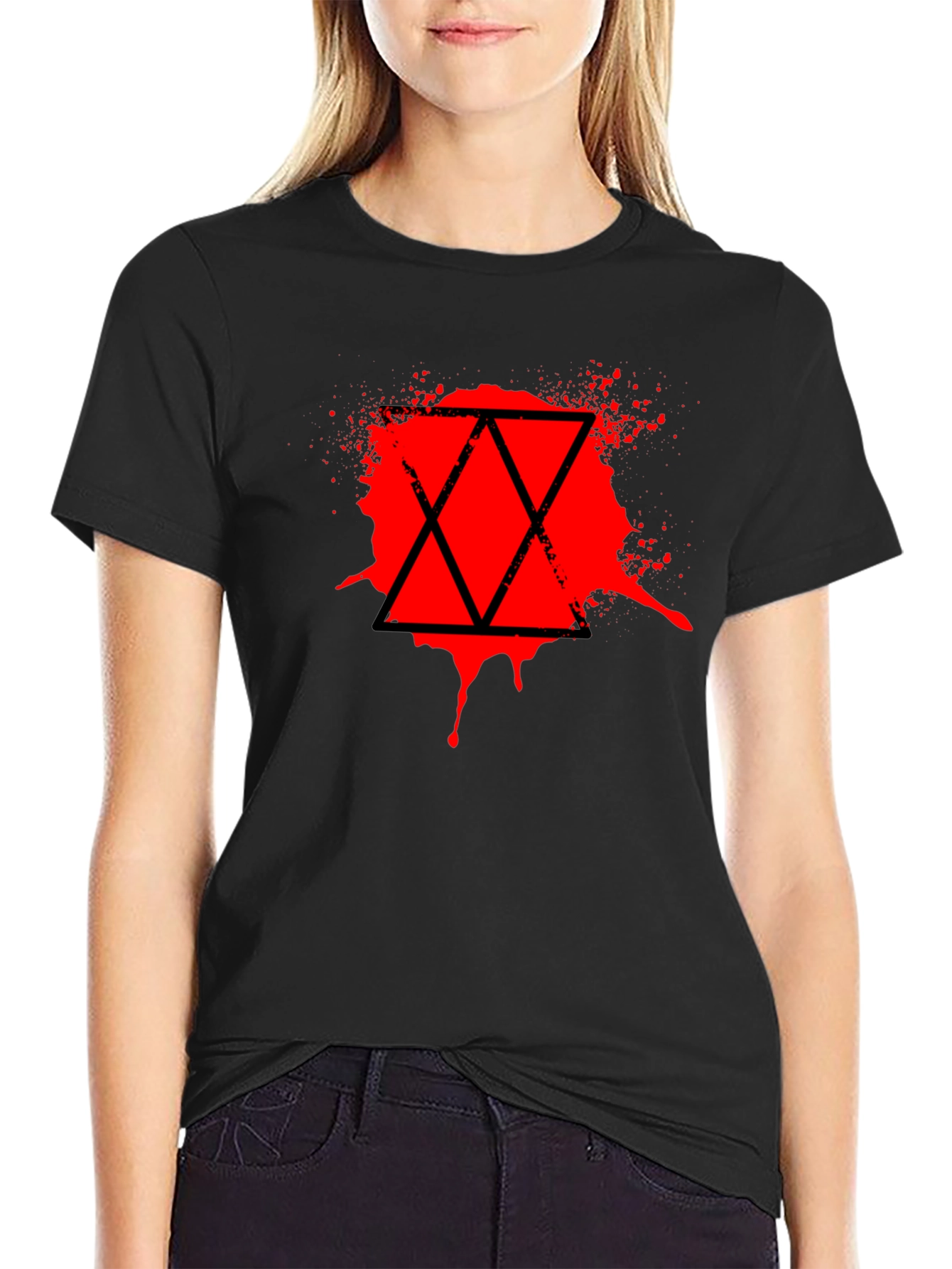 Geometric Splatter Tee - Black Graphic Print Shirt