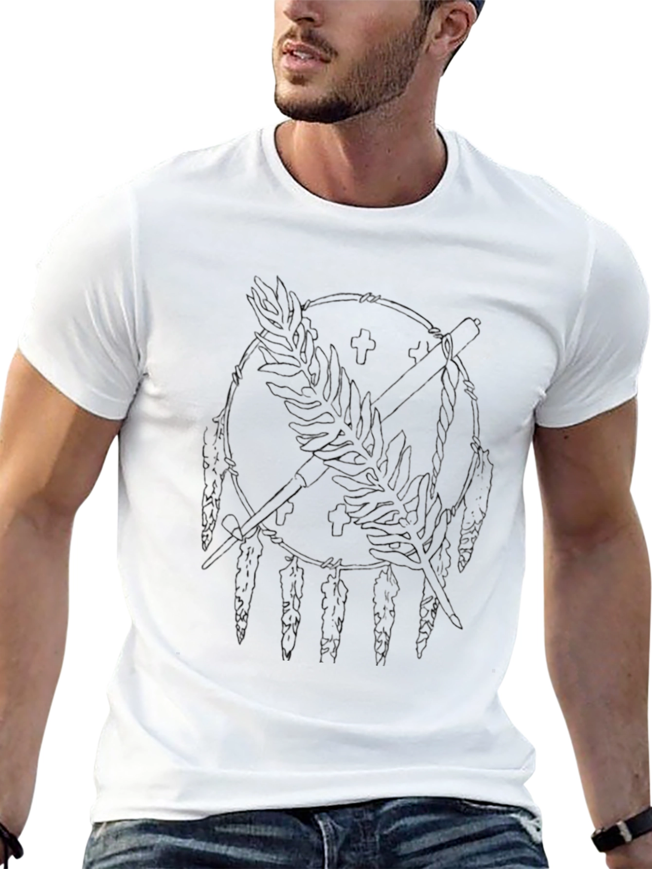 Graphic Tee: Feather & Arrow Dreamcatcher Print