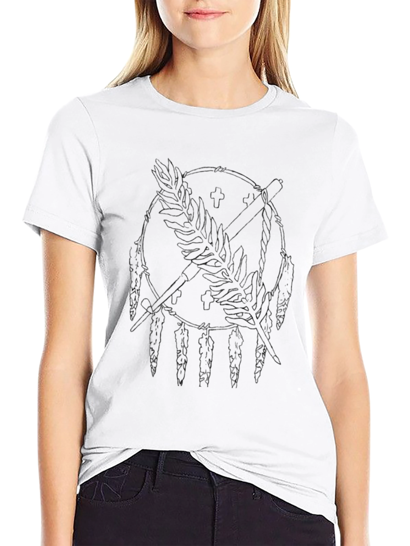 Graphic Tee: Feather & Arrow Dreamcatcher Print