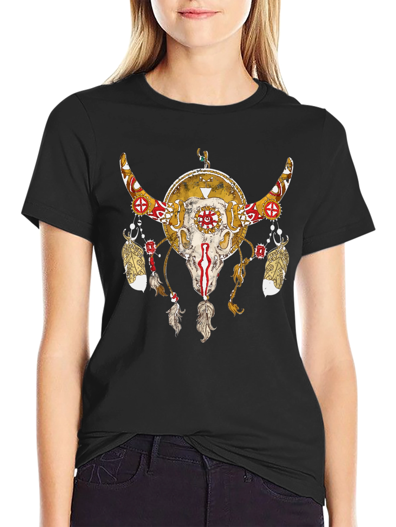 Native American Bull Skull T-Shirt