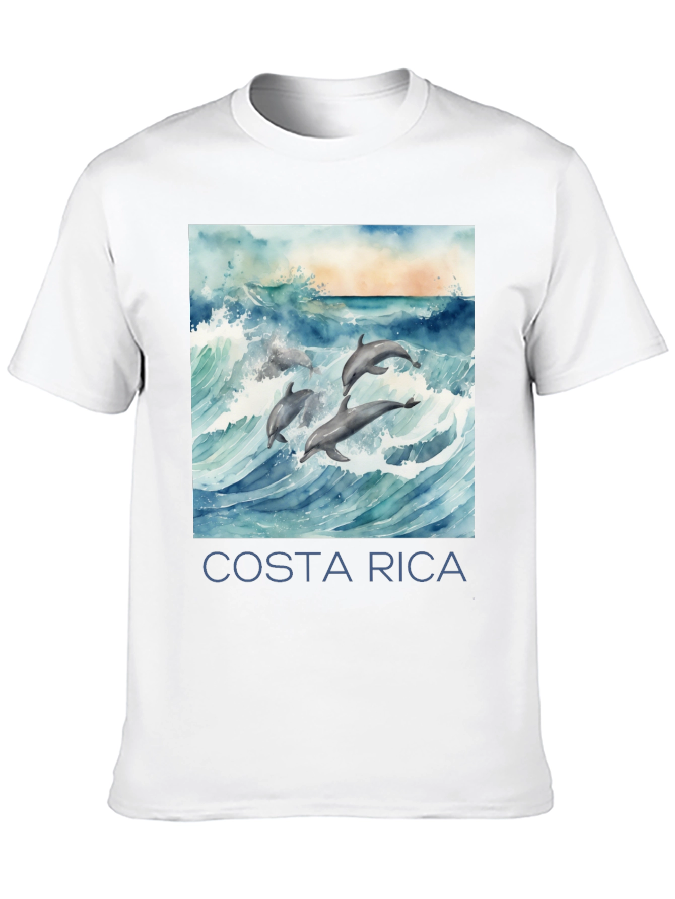 Costa Rica Dolphin Tee - Black Graphic T-Shirt