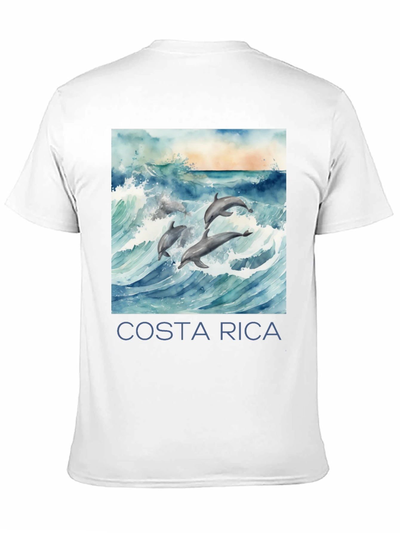 Costa Rica Dolphin Tee - Black Graphic T-Shirt