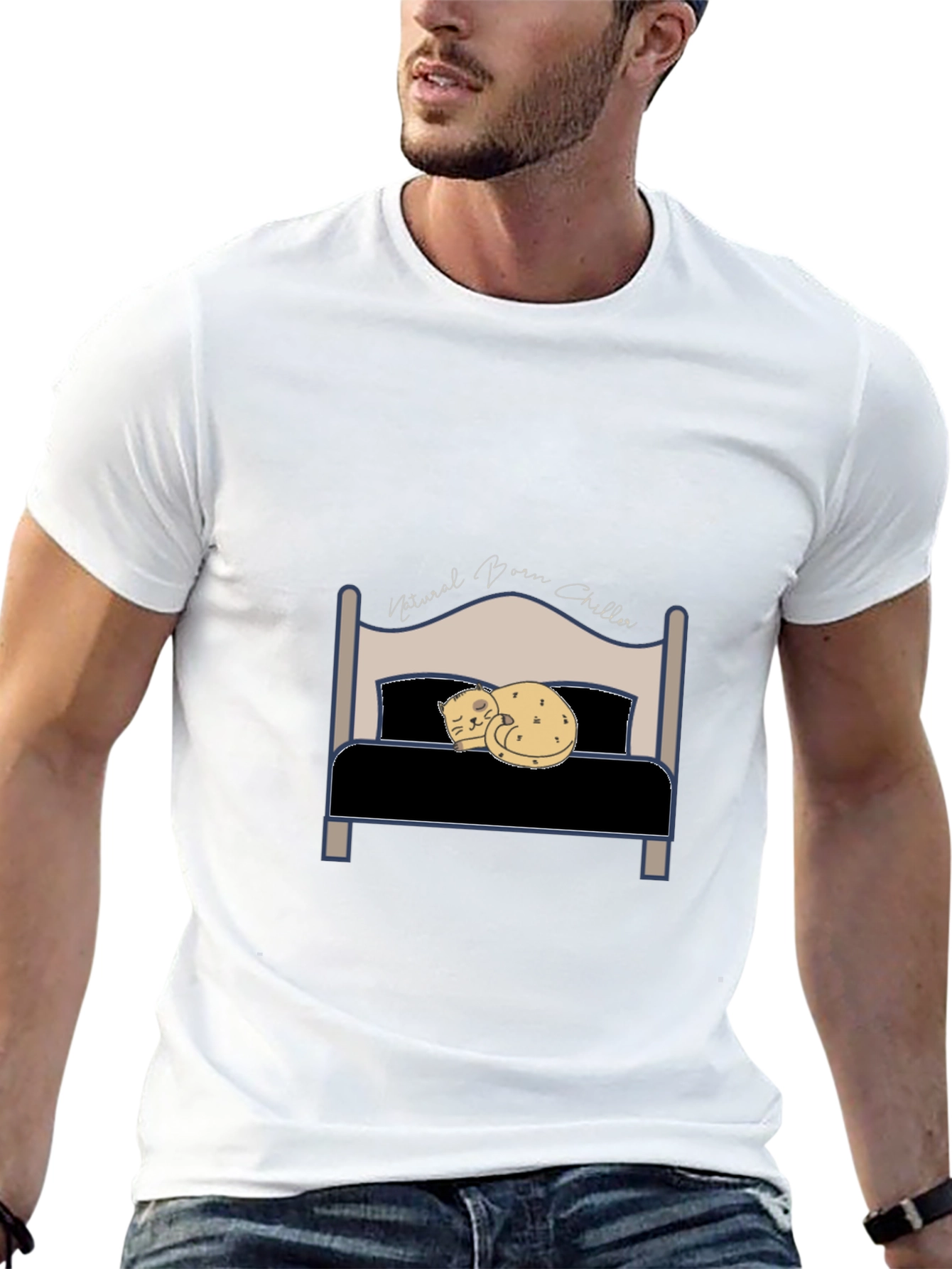 Natural Born Chiller T-Shirt - Cat Bed Design
