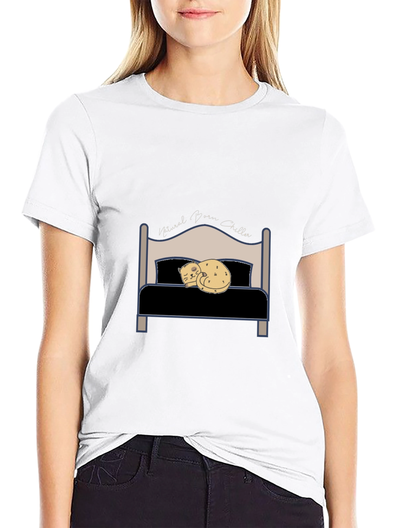 Natural Born Chiller T-Shirt - Cat Bed Design