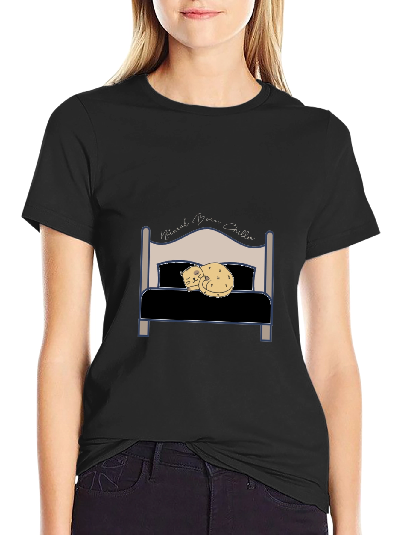 Natural Born Chiller T-Shirt - Cat Bed Design