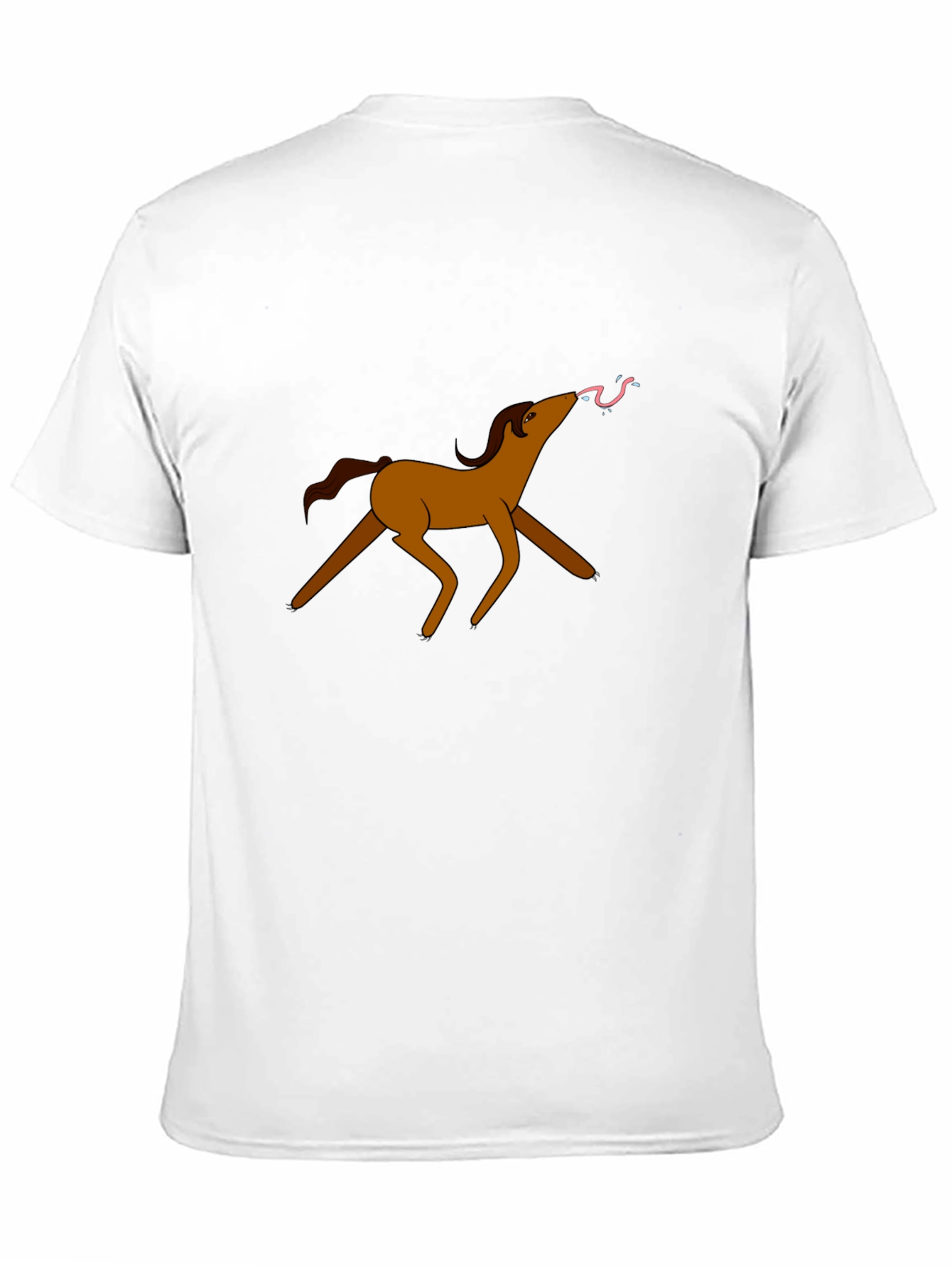 Cartoon Horse Graphic Tee - Black