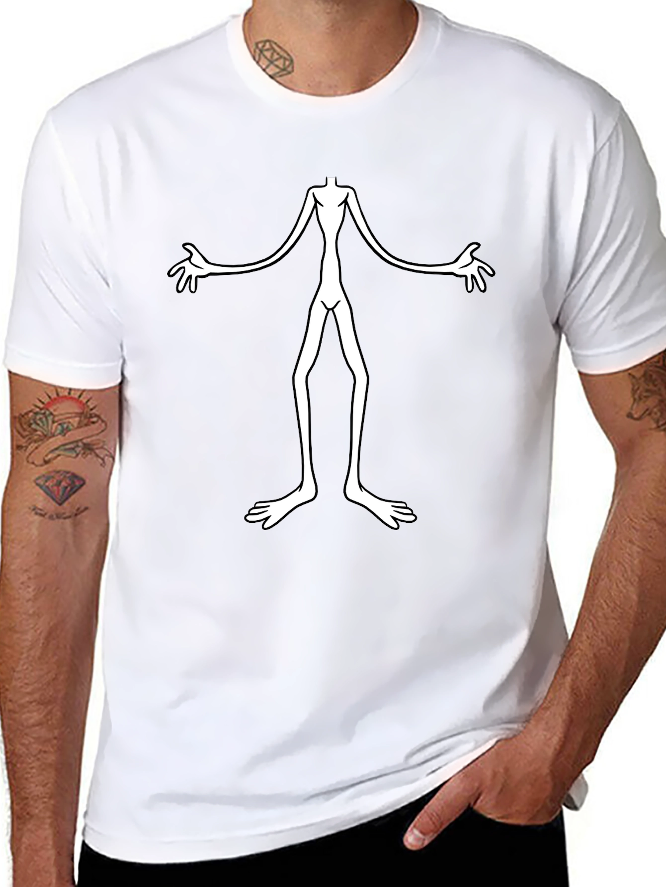 Creepy Alien Graphic Black T-Shirt - Unique Design