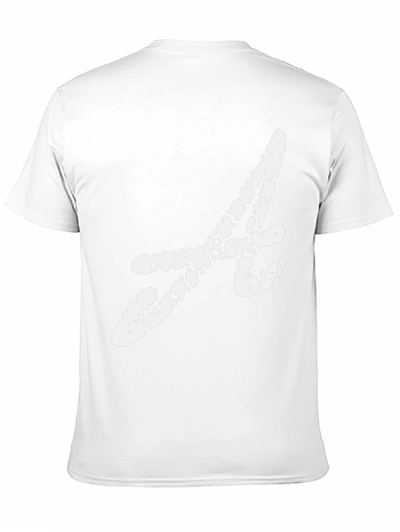 Black Tee with Abstract White Initial Design
