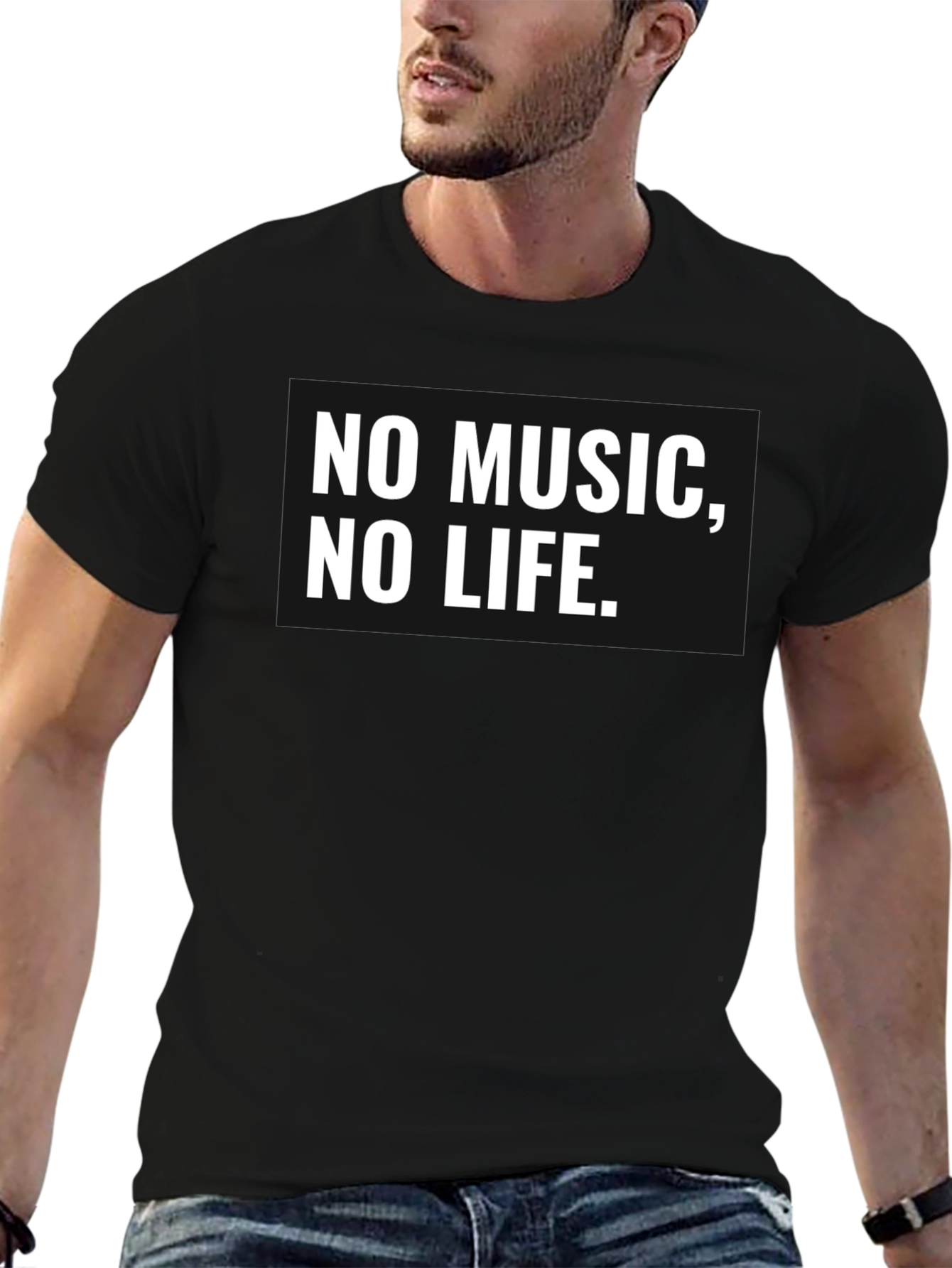 No Music No Life T-Shirt - Black