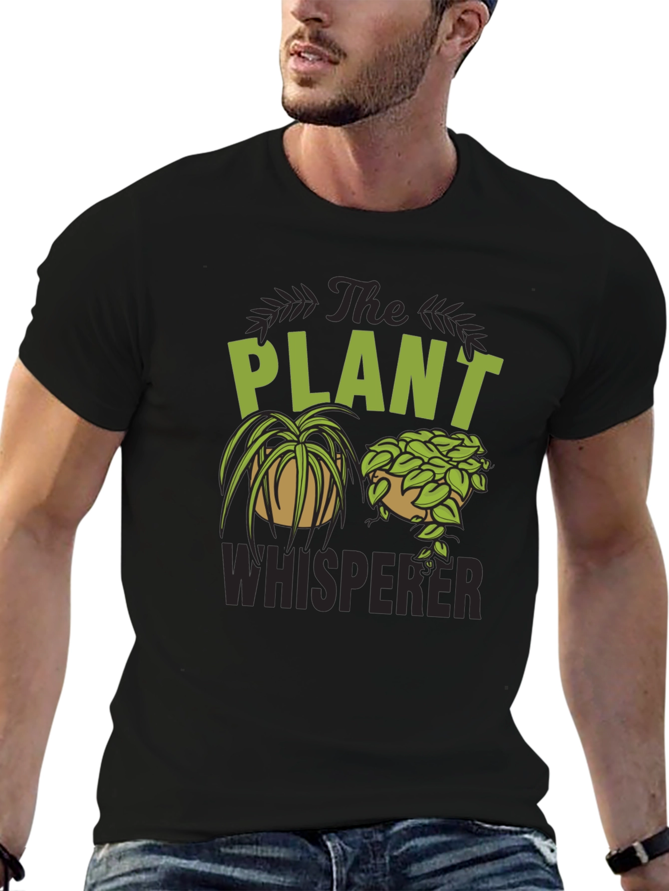 The Plant Whisperer Graphic Tee - Green & Black