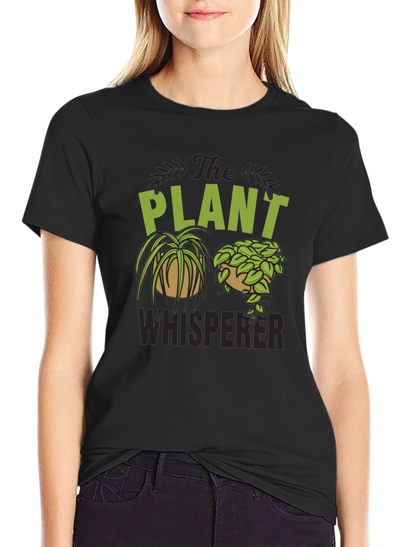 The Plant Whisperer Graphic Tee - Green & Black
