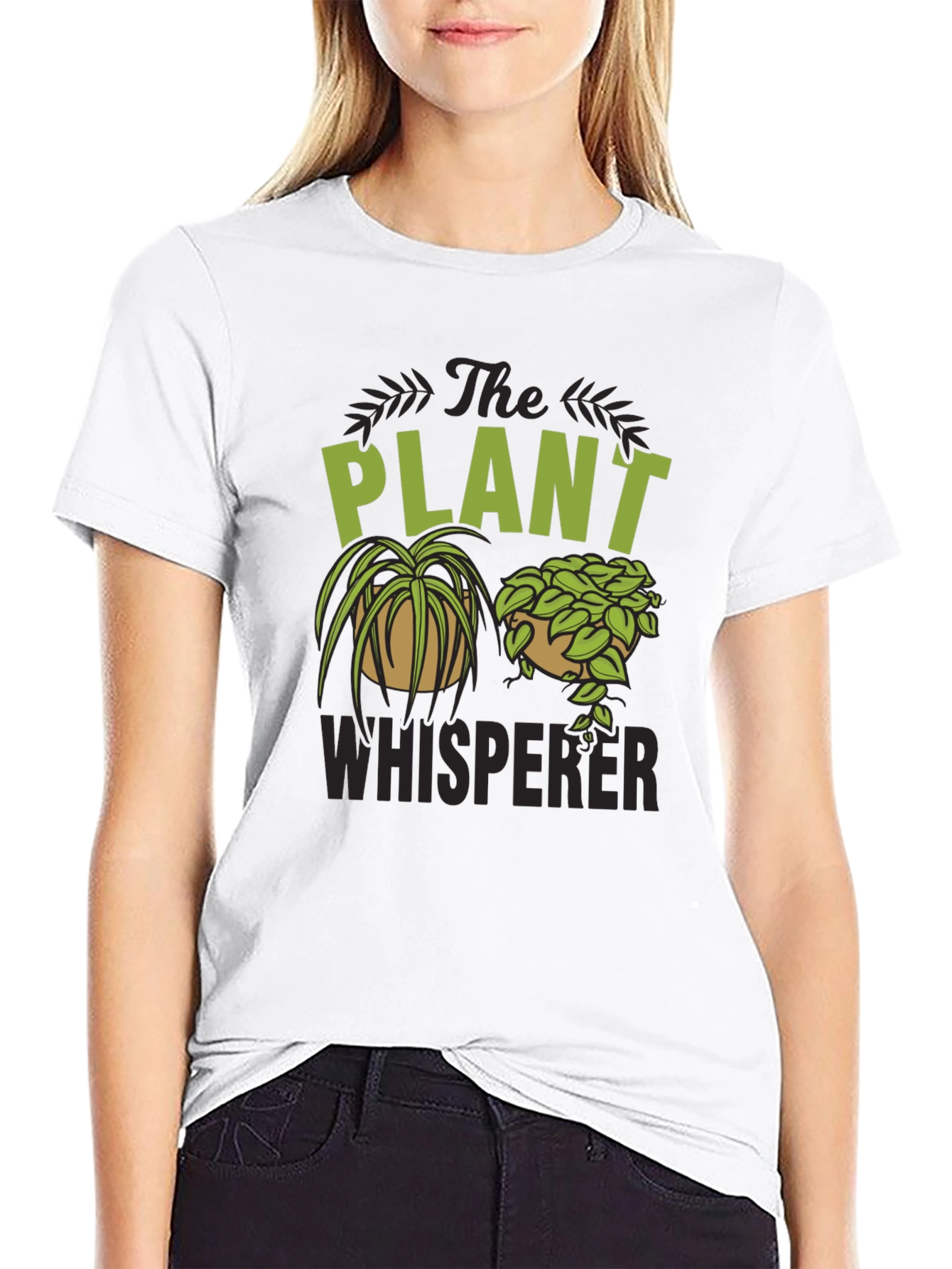 The Plant Whisperer Graphic Tee - Green & Black