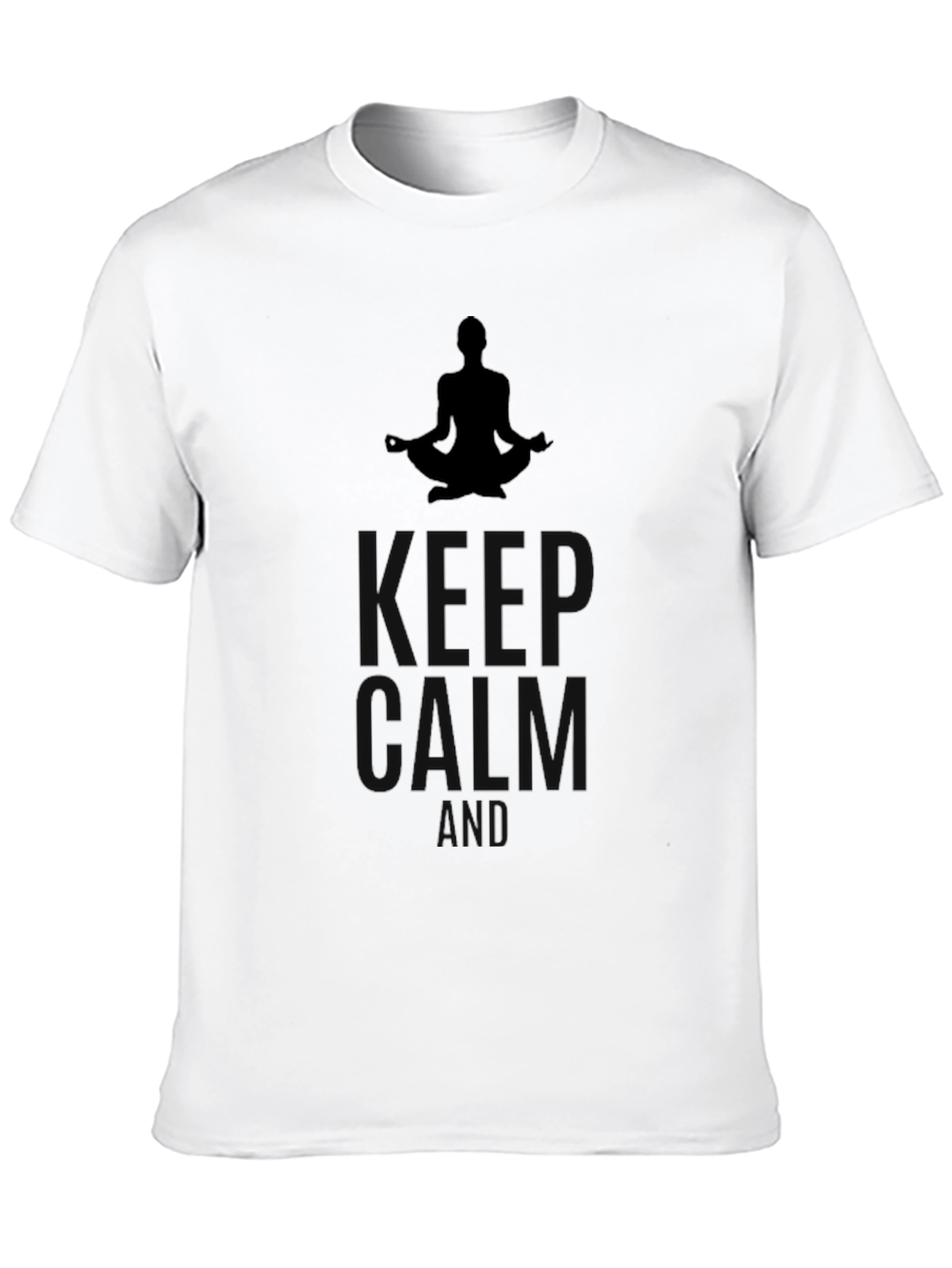Mens Keep Calm Yoga Meditation Black T-Shirt