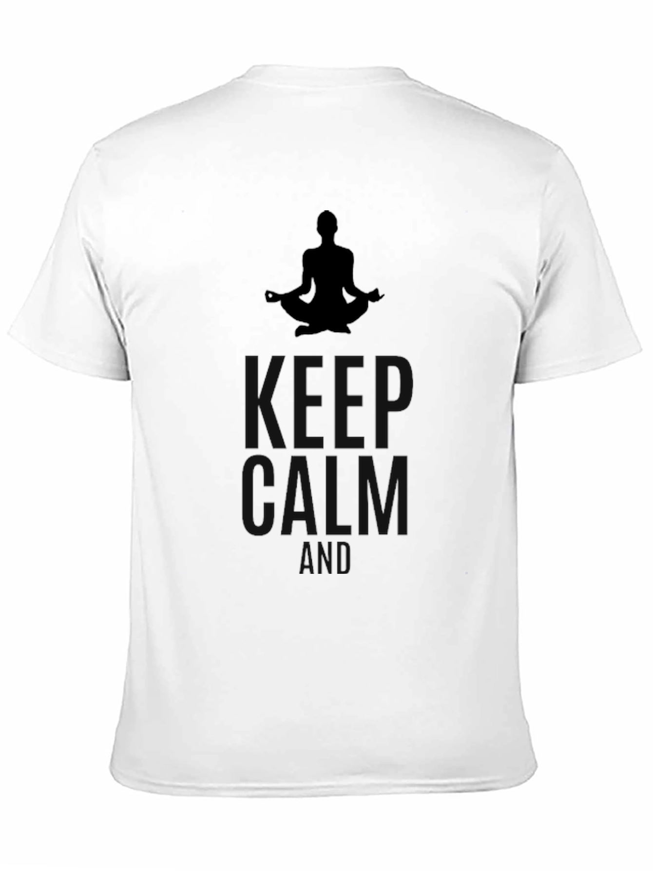 Mens Keep Calm Yoga Meditation Black T-Shirt