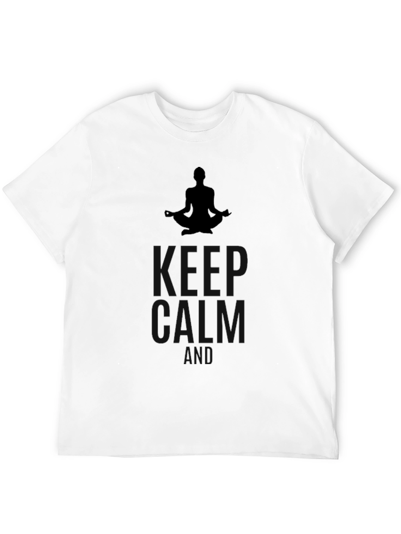 Mens Keep Calm Yoga Meditation Black T-Shirt