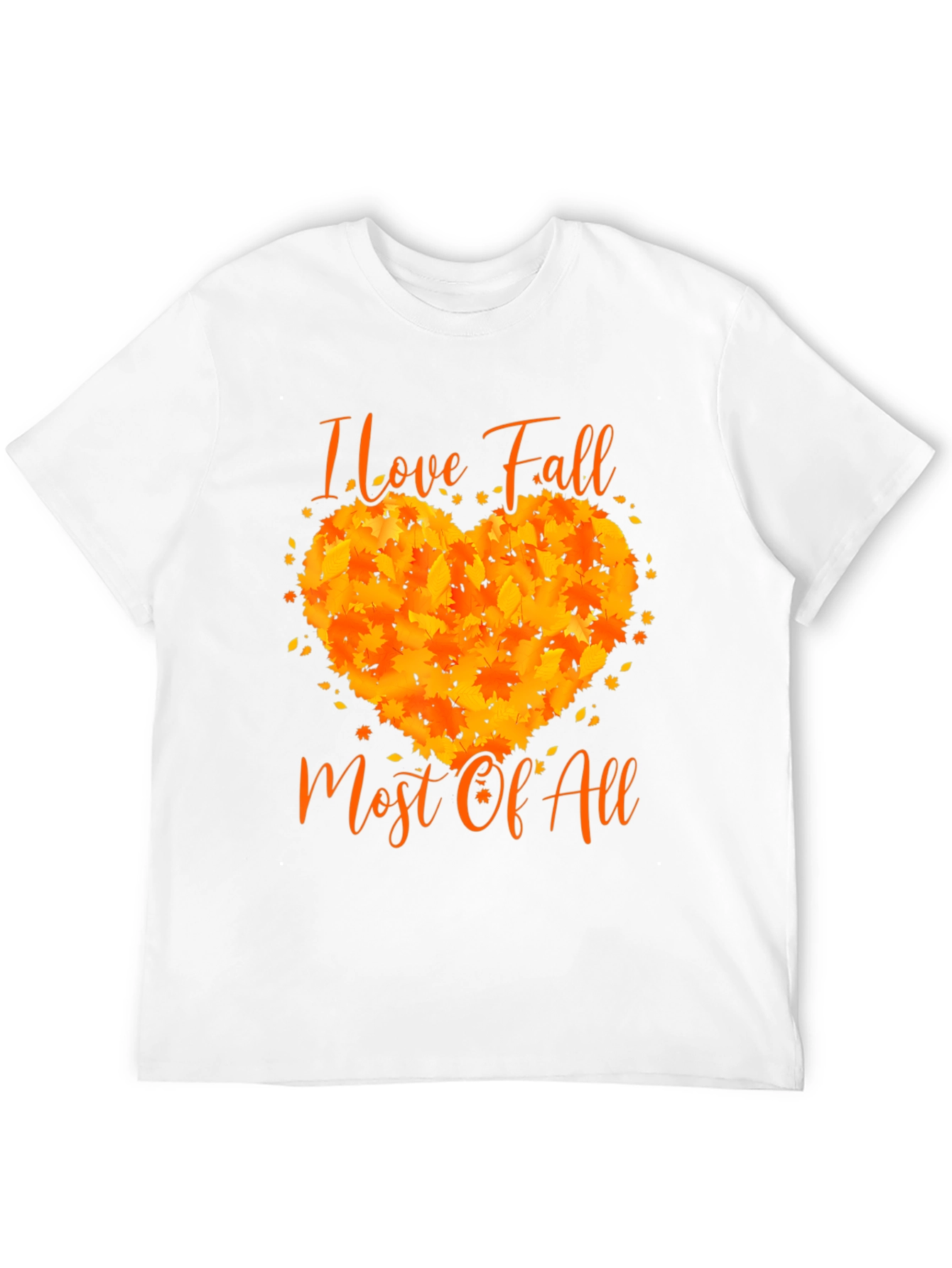 I Love Fall T-Shirt Autumn Leaf Heart